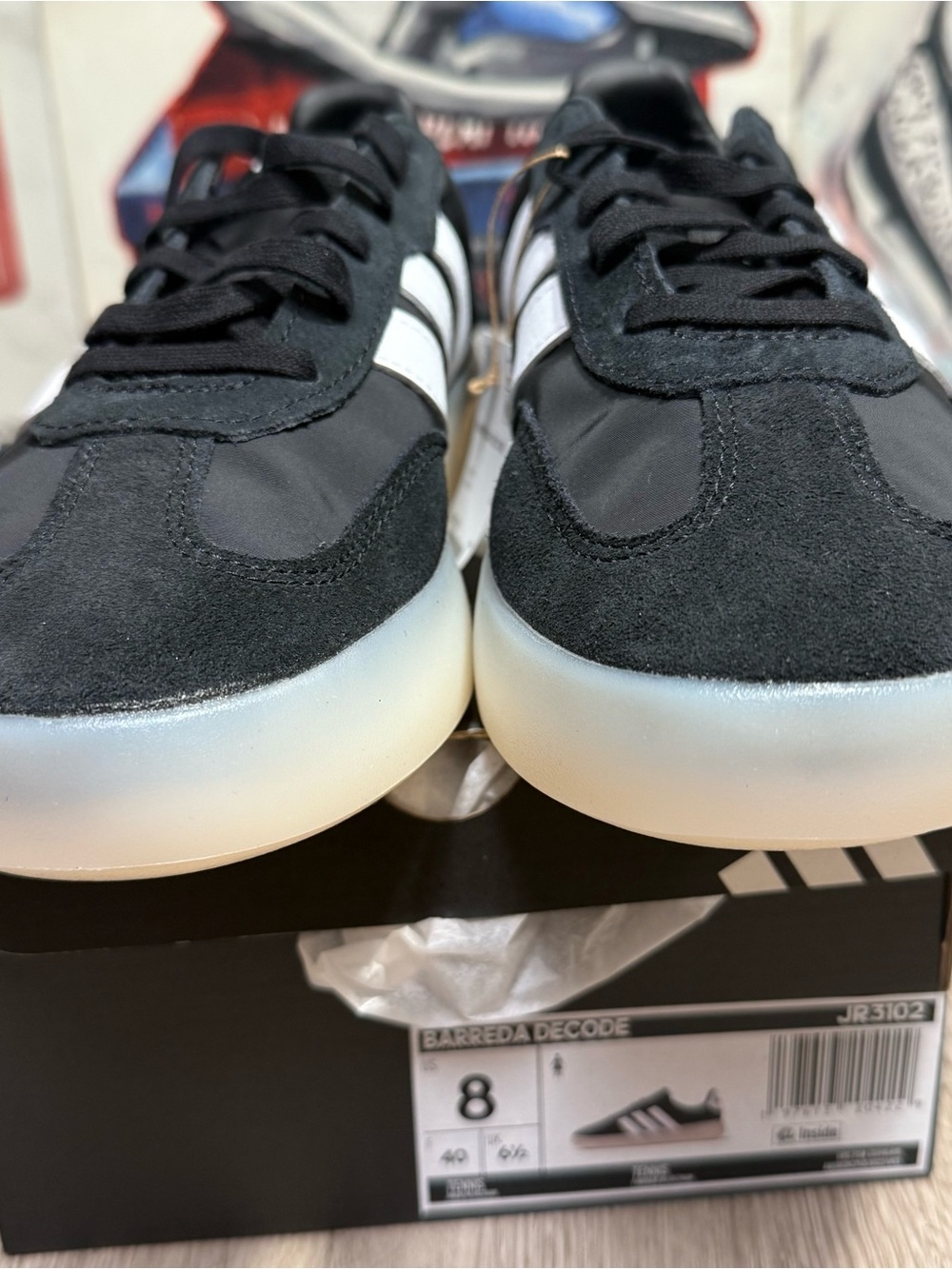 New Adidas Barreda Decode Black White Women Sizes 8 - Picture 3 of 6